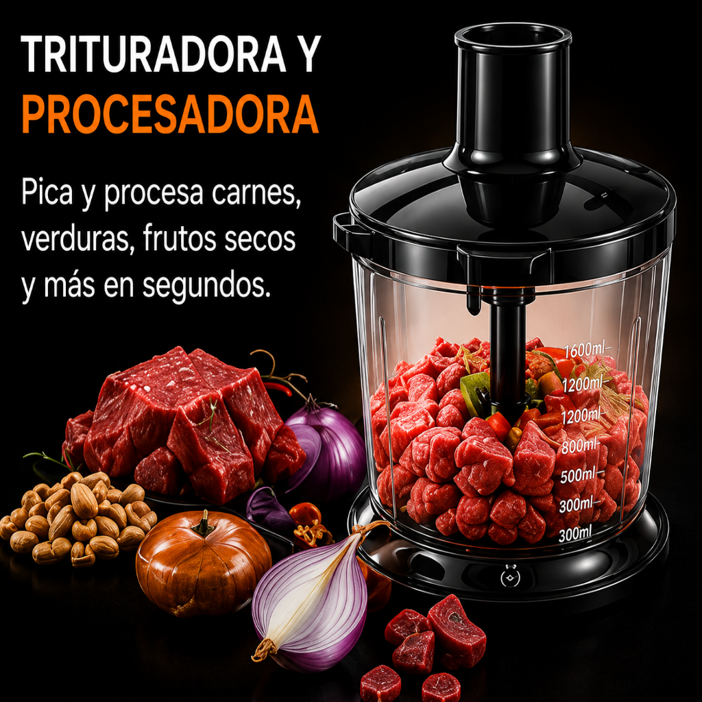 Batidora de Inmersion Trillium 6 en 1 de 1100 W