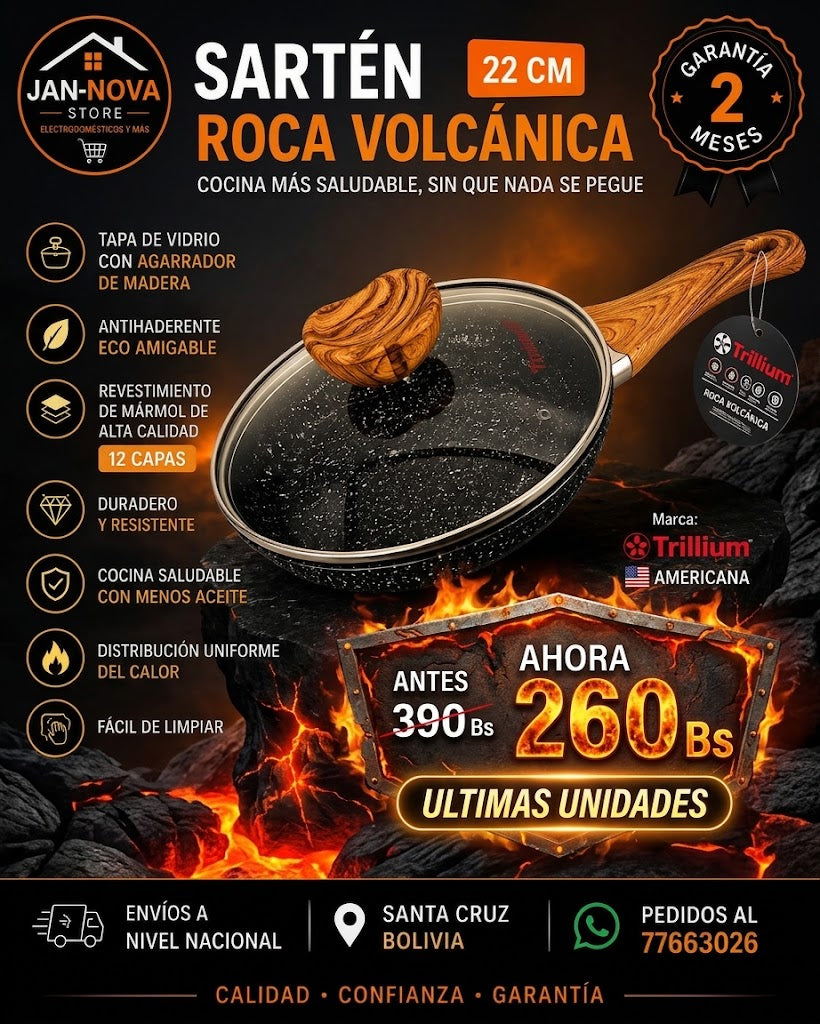 SARTEN ROCA VOLCANICA 22CM