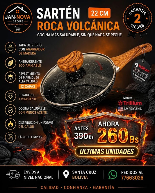 SARTEN ROCA VOLCANICA 22CM