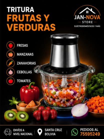 Picadora de Vidrio 2 Litros, Potente y Rapida de Utilizar